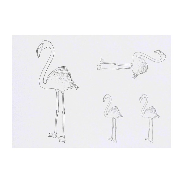 Azeeda 4 x 'Stehender Flamingo' Temporäre Tattoos - Wasserfest, Hautfreundlich