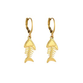 Dr's gift Fish Earrings Gold Dangle Earrings for Women Fashion Fish Jewelry Gifts