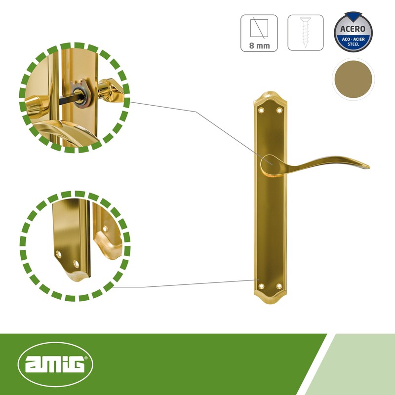 Amig - Door Handle Set with Plate | Beta Handle