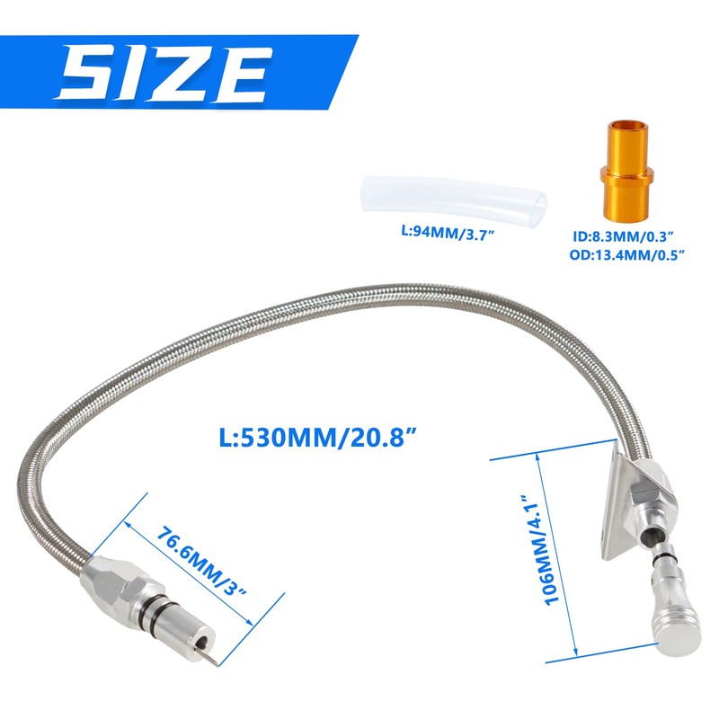 YESHMA Transmission Dipstick Stainless Braided Hose TH350 TH-400 700R4 Tranny