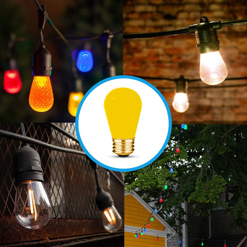 OHLECTRIC S14 Ceramic Yellow String Light Bulbs with E26 Base