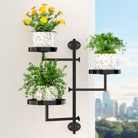 Window Plant Shelves Plant Shelf Indoor Metal Plant Stand Rotating Window Shelf for Plants 3 Tier Plant Stand Wall Plant Holder Wall Planters for Indoor Plants, Outdoor Plant Stands for Patio, Black