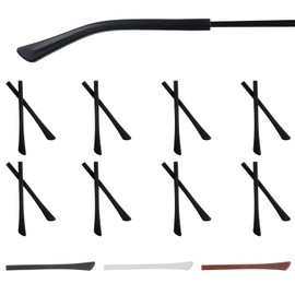 ElevateTech 12 Pairs Eyeglass Replacement Temples Non Slip Soft Silicone Eyeglass Ear Cushions Glasses End Tips Ear Sock Pieces Sleeve for hin Metal Glasses Legs Reading Glasses(Black White Coffee)