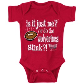 Rookie Wear By Smack Apparel Ohio State Football Fans ¿Es Just Me? Or Do The Wolverines Stink. overol rojo (NB-18M) (mameluco, 6 meses)