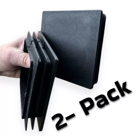 TreadLife Fitness 4" Heavy-Duty Square Workout Gym Tubing Plug End Caps (2-Pack) - Black (100mm)
