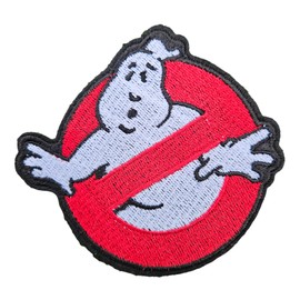 Fat-catz-copy-catz 1x Ghostbusters Logo (HQ) Embroidered Iron on Sew on Patch - Different Designs (Large 9.5cm Ghostbusters)