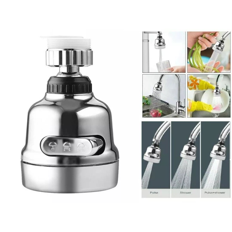 3-Speed 360° Rotatable Adjustment Faucet Extension Water Saving Kitchen Faucet