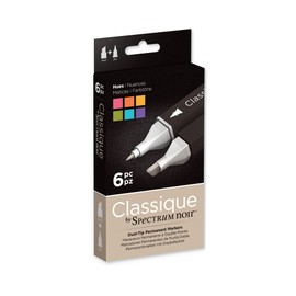 Spectrum Noir Classique Design Alcohol Marker Dual Nib Pens Set-Hues-Pack of 6