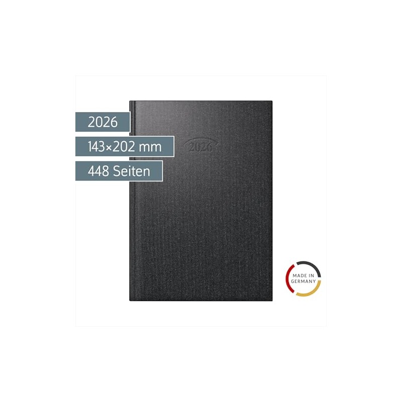 BRUNNEN Book Calendar Model 765 2026 | A5, Plastic, Volcanic