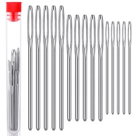 15 Pcs Large Eye Blunt Needles Stainless Steel Darning Needle Blunt Needles for Yarn Knitting Needles Leather Sewing Needles Crochet Needles for DIY Sewing Handmade Crafts