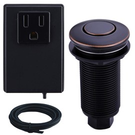 SINKINGDOM Garbage Disposal Air Switch Kit with with Long Button, Oil Rubbed Bronze (Brass Cover)