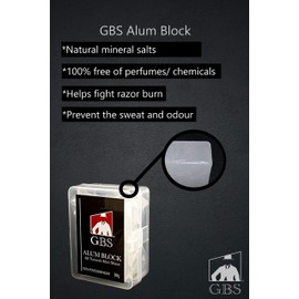 G.B.S Alum Block All Natural Deodorant- After Shave An Essential For Every Wet Shaver Remedy For Nicks cuts caused By shaving Pack of 1 (Alum Block All Natural Deodorant With Case)