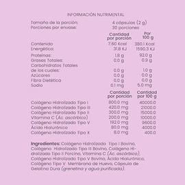 JOYCARE NATURAL Colágeno Completo (I, II, III, V y X) - Apoyo Integral para la Piel, Articulaciones y Huesos (120 cápsulas)