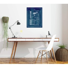 Cigar-package Patent Print Midnight Blue with Border (24" x 30") M13201