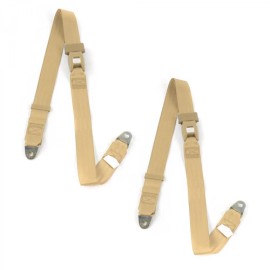 Gilbertsons Machine Shop J Willys 1944 1952 Standard 2 Pt. Tan Lap Bucket Seat Belt Kit 2 Belts