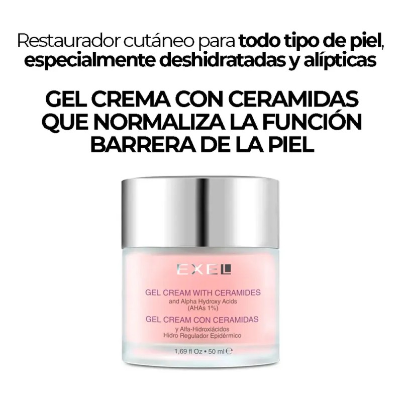 Gel Crema Con Ceramidas Hidratante Restaurador Cutáneo Exel