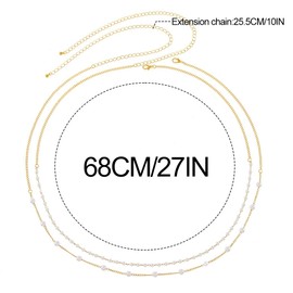 Vakkery Boho Layered Pearl Waist Chain Gold Bikinis Belly Waist Chains Beach Pearls Body Chains Jewellery for Women and Girls