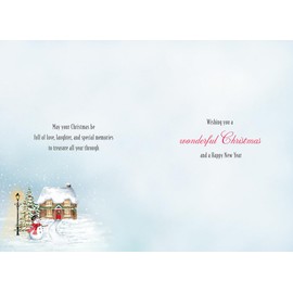 Piccadilly Greetings Christmas Card Special Wishes From Our House To Yours Bauble scene - 9 x 6 inches