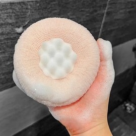 BuleVina- Bola de baño de girasol 2 en 1: combina los suaves beneficios exfoliantes de una esponja de baño con la comodidad de una ventosa para una fu