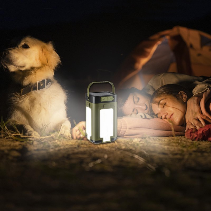 Foldable LED Camping Lantern with 2000mAh & Solar Charging -