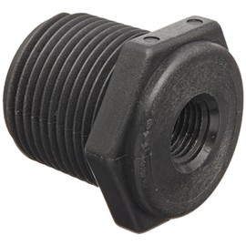 Banjo RB050-025 Polypropylene Pipe Fitting, Reducing Bushing, Schedule 80, 1/2 NPT Male x 1/4" NPT Female