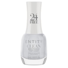 Entity Clean Top Coat Breathable Nail Lacquer, 0.5 oz, Vegan and Cruelty Free Nail Polish with Added Biotin, Halal Nail Polish Top Coat, Organic Fingernail Polish
