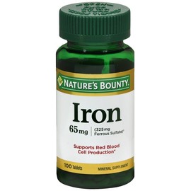 Nature's Bounty Iron 65 mg Tablets 100 EA