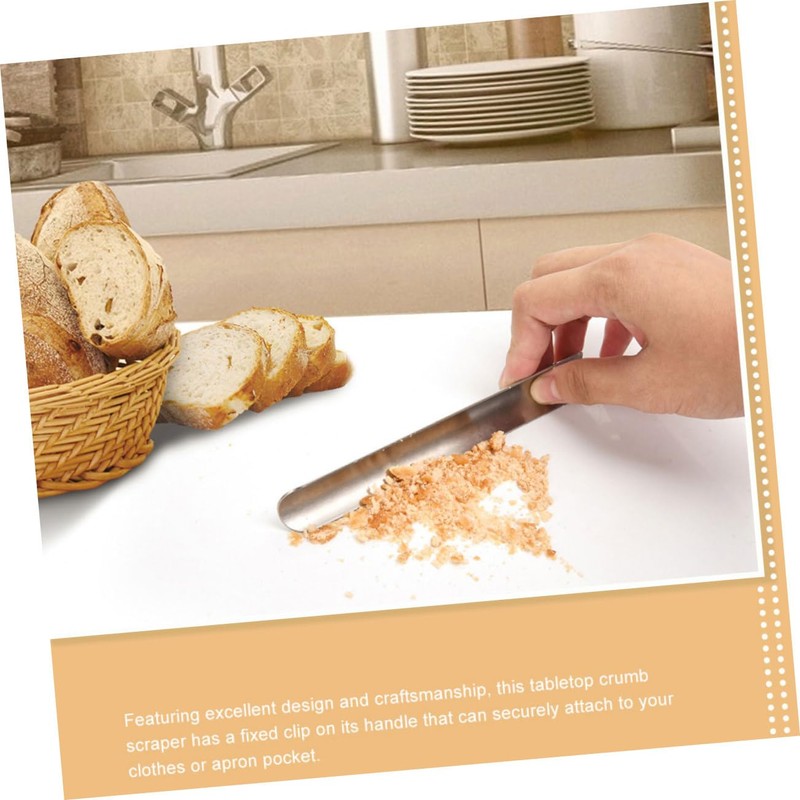 Ipetboom 2pcs Bread Crumbs Table Sweepers Kitchen Tool Stainless Steel