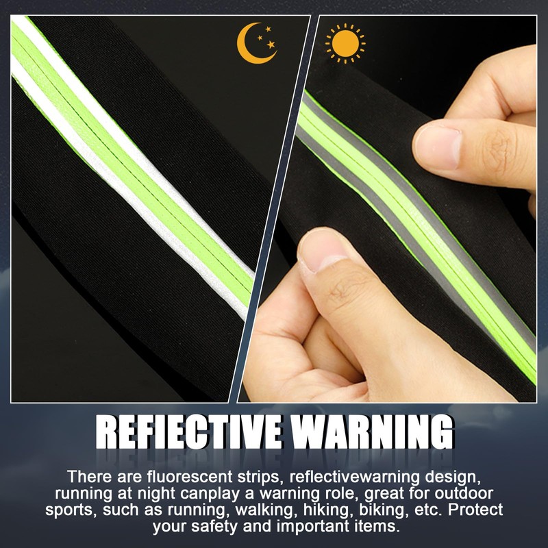 AiQInu Bum Bag Men and Women, Green & Black, running