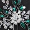 JWICOS Bride Wedding Hair Pin Green Crystal Bridal Hair Piece