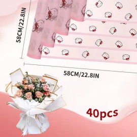 40 Hoja Papel Celofán Coreano Para Ramos Y Arreglos Florales