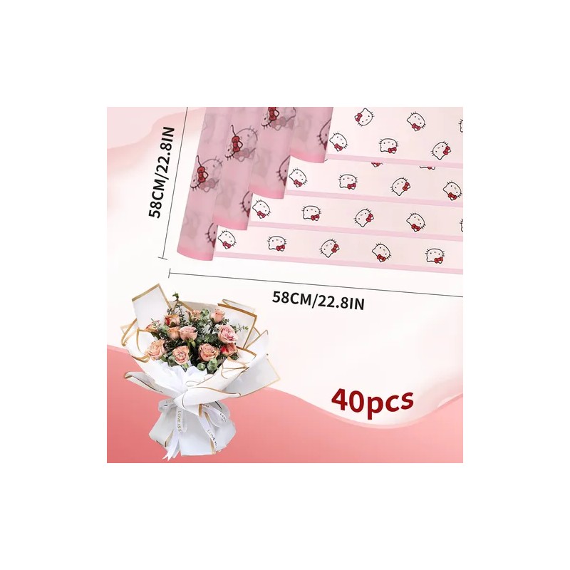 40 Hoja Papel Celofán Coreano Para Ramos Y Arreglos Florales