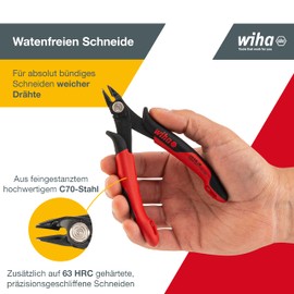 Wiha Z41613803SB" Electronic Side Cutter, Red/Black, 138 mm
