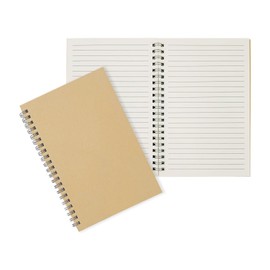 Ykimok 2-Pack College Ruled Hardback Brown Cover Spiral Notebook - Memo Notepad and Sketchbook for Students, Office, and Business Diary, 120 Pages (60 Sheets), 7.48 x 5.11 Inches.