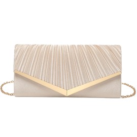 Kiss me Women Clutch Purse Evening Bag Wedding Prom Velvet Handbag, Ladies Elegant Shoulder Bag With Detachable Chain (Apricot)