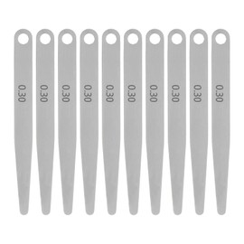 HARFINGTON 10pcs Feeler Gauge 0.3mm Thickness Gauge 65MN Steel Metric Gap Measuring Tool, Single Blade