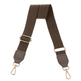 sourcing map Wide Shoulder Strap, 3.8cm Adjustable Purse Strap Replacement Crossbody Strap for Shoulder Bag Wallets, Dark Brown, Light Gold Square Mouth Buckle