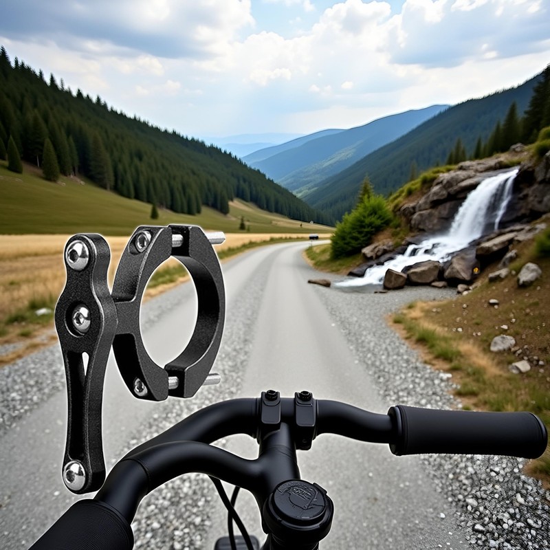 Black Universal Bike Cup Holder - Adjustable Metal Mount, Non-Slip