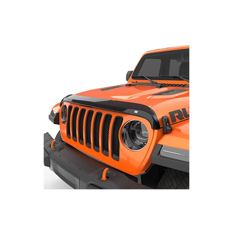 EGR 305251 Superguard Hood Guard Bug Deflector, Dark Smoke Finish,