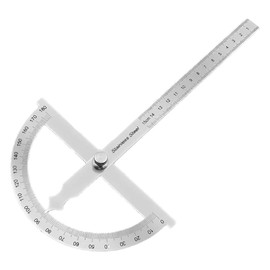 KYLOS Protractor Metal 0-180° Stainless Steel Goniometer with Locking Screw, Universal Protractor with Scale Ruler for School Carpenters DIY Painting Drawing Marking (245 mm), Protractor