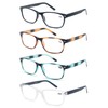 HEEYYOK 1.50 Reading Glasses Women/Men Readers 4-Pack,Small Square Glasses for