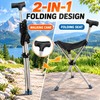 Folding Cane with Seat for Outdoor Rest – Lightweight 2-in-1