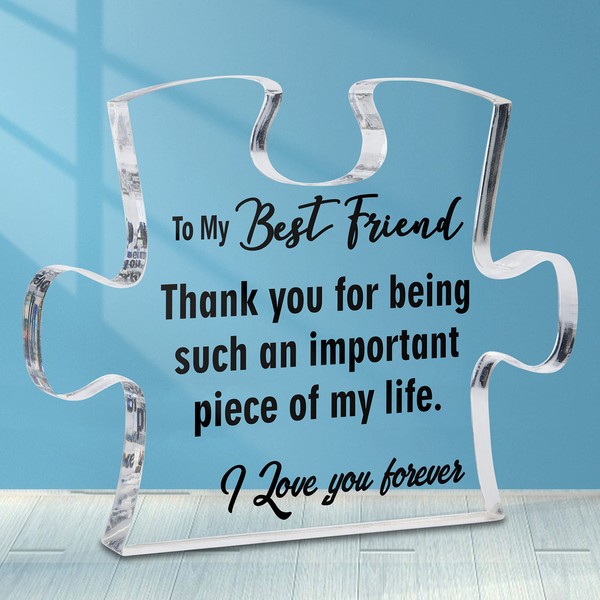 Moyel Friend Gifts Women Funny Gift Ideas for Best Friend Friendship Gifts for Women Christmas Birthday Thank You Gifts for Friends Female Sister Bestie Puzzle Acrylic Plaque