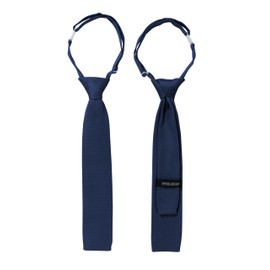 Spring Notion Boys' Pre-tied Knit Necktie with Adjustable Strap Large Navy Blue