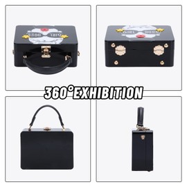 KUANG! Women Novelty Lady Face Shoulder Bags Funky Acrylic PU Leather Top Handle Satchel Handbags Box Clutch Purse for Women