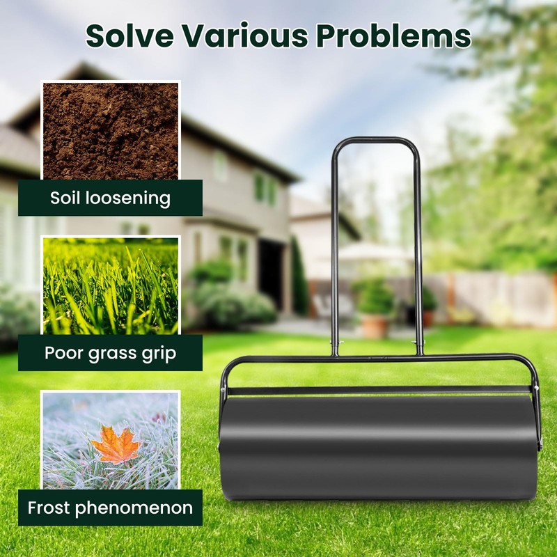Lawn Roller, 13x24-Inch, 48L/ 13 Gallons Heavy-Duty Push/Tow Behind Water/Sand