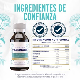 Extracto de Valeriana 60 ml | Suplemento Natural para Relajación, Estrés y Sueño Reparador | Fórmula Premium