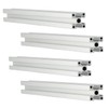Silver 2020 Aluminum Extrusion Profile Four Holes Linear Rail 2020