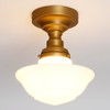 SongCiLT Modern Schoolhouse Semi Flush Mount Ceiling Light with Milk