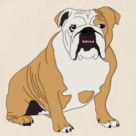 CafePress Sitting Bulldog Tote Bag Reusable Natural Beige Canvas Shopping Bag